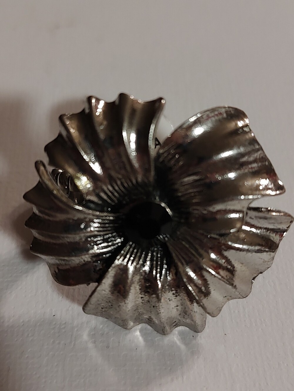 Silver Floral Statement Ring with Black Center
